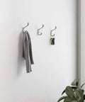 Heavy Duty Double Coat And Hat Wall Hooks 5 Pack Matte Nickel Finish Wall Mount Hangers with scarf and keys hanging