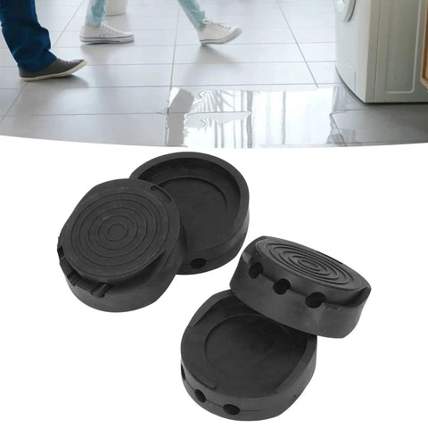 Anti Vibration Rubber Foot Pads For Washing Machines And Furniture 4 Pack Durable Non Slip Feet Mats shown on clean floor