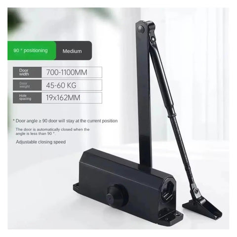 Door Closer With Adjustable Speed For 25 Kg To 85 Kg Doors Quiet Hydraulic Buffer For Soft Closing Hassle Free Mounting