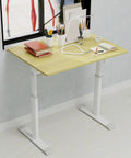 Smooth Operator Manual Standing Desk 48 By 24 Inches with wood surface and hand crank in an ergonomic workspace.