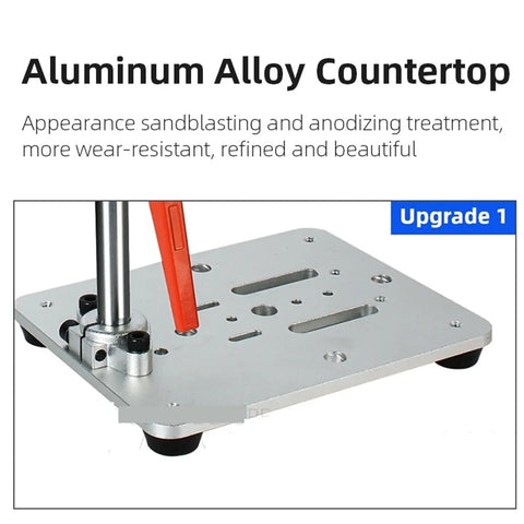 Aluminum alloy countertop of bench drill multifunctional mini milling machine with upgraded features for durable use.