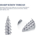 Detailed view of sharp screw thread for 100 Pack Number 8 X 1/2 Phillips Truss Head Screws Built Tough Galvanized Carbon Steel.