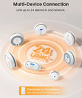 Killer Combo Wireless Photoelectric Smoke And CO Detector 6 Pack Bundle With Seamless Interconnected Alerts showing multi-device connection with alarms.