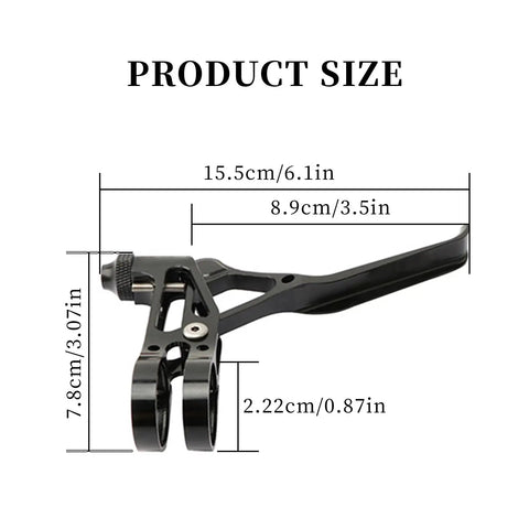 Ultralight Bicycle Brake Levers For 22.2mm Handlebars Extended Handle BMX Road MTB with size measurements and universal fit