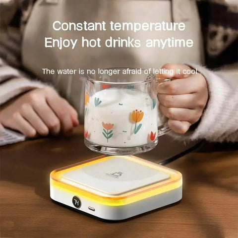 Skip The Stale Cup Stress Hooking Up This Usb Coffee Mug Warmer For Three Speed Temp Control. Mug sits on a stylish warmer.