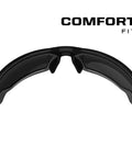 Top view of Vision Type X Safety Glasses With Advanced Anti Fog And Scratch Resistant Lenses Lightweight Black Frame Protective Eyewear