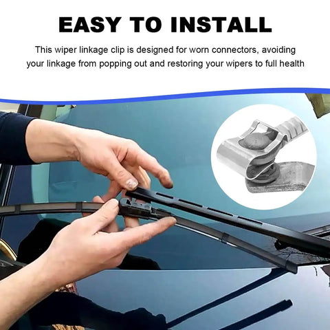 2 Pack Windscreen Wiper Linkage Clip Repair Kit For Damaged Connecting Rods Keeps The Rod From Slipping And Wiper In Sync Ensures Normal Operation Provides Extra Support To Prevent Loosening Or Deformation Essential Car Accessories, easy install on windshield wiper arm