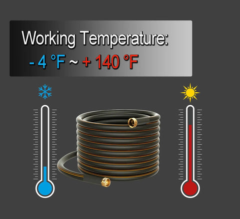 Heavy Duty Garden Hose 5 Ft 5/8 Inch Female To Female Connector Black Water Hose With temperature range -4°F to 140°F