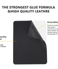 Heavy Duty Leather Repair Tape Kit That Delivers A Dang Sure Fix Easy Peel And Stick Couch Patches For Scratches Scuffs And Tears No Sew Brown 8.2 By 11 Inch 2 Pack shows high quality leather with strong adhesive backing.