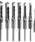 Square Hole Drill Bit Set For Woodworking, 7 Piece Mortising Chisel Bits In 1/2, 1/4, 3/4, 3/8, 5/8, 5/16 And 9/16 Inch