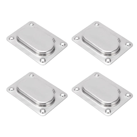 4 Pack 316 Stainless Steel Flush Pull Handles Tough As Nails Premium Marine Grade Recessed Design Smooth Grip No Sweat Installation For Boat Hatches Floor Panels And Woodworking Upgrades