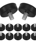 12 Pack M10 Threaded Rubber Furniture Feet Pads With Carbon Steel Screws Anti Vibration And Non Skid Protection