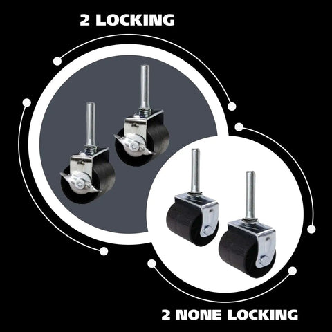 Heavy Duty Caster Wheels For Bed Frame Set Of Four With Two Locking And Two Non Locking For Easy Mobility Durable Steel Casters