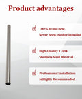 Image showing 2.5 Inch Mandrel Straight Exhaust Pipe 48 Inch Length Built From T304 Stainless Steel with highlighted product advantages.