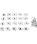 Antique Silver Box Hasp Lock Kit 20 Pcs for Jewelry Boxes and Suitcases displayed with screws, size 24x19mm iron hardware