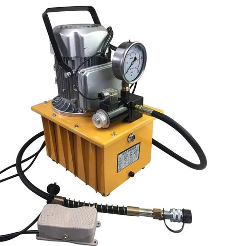 Heavy Duty 750W 110V Electric Hydraulic Pump With 7L Tank And Single Acting Pedal Solenoid Valve Control Kicking Up To Ten Thousand Psi For Solid Daily Grind And Shop Lifts Black
