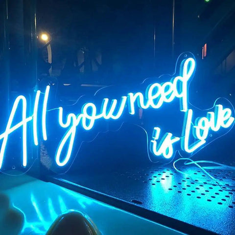 All You Need Is Love Neon Sign LED Light For Home Bar Party Decor, Customizable Neon Wall Art, Romantic Wedding Vibe, 60x26cm glowing at night