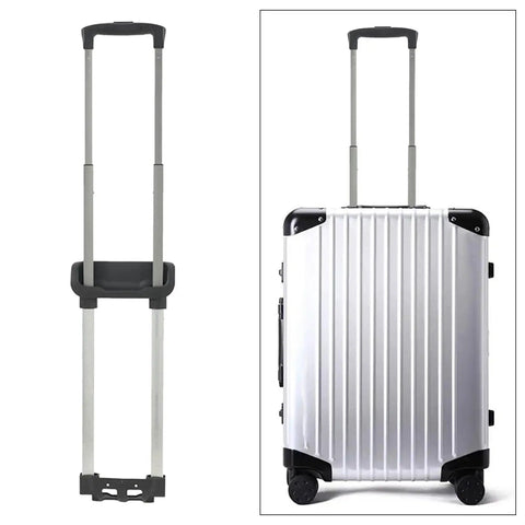 Adjustable Aluminum Telescopic Luggage Handle Replacement For Suitcases Built To Last Grab And Go Travel Accessory With Easy Grip 93.5 Cm By 16 Cm Black Finish, on silver suitcase