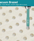 Diamond hole saw, 10mm, turquoise color, mounted on drill for tile and glass cutting