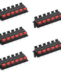 Five black and red Two Row 12 Way Spring Speaker Terminal Clip Push Release Connector For Audio Wiring Solid Hookup Block WP1203