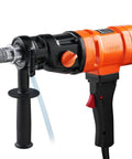 Handheld Wet Diamond Core Drill for Concrete and Masonry, 4 Inch Core Drill Rig With 1100 2400 RPM, orange and black design