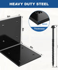 Super Strong Heavy Duty Steel L Angle Brackets Six By Six By Five Inches Two Pack For Wood Built To Support Three Hundred Pounds