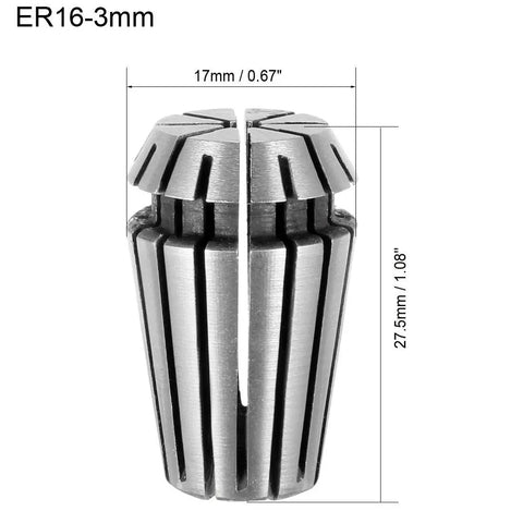ER16 3mm Spring Collet Chuck For CNC Milling Machines And Lathes, Precision 0.015mm, 40Cr Steel Body, close-up front view