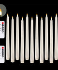 Dope Cone Shaped Flameless Window Candles 12 Pack LED Battery Powered Timed Warm Light With 3D Wick, Plastic Base, Remote Controls