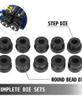 Complete die sets for 18 Inch Sheet Metal Bead Roller With Six Die Sets For Strengthening Ribs Heavy Duty Steel Build In Navy Finish