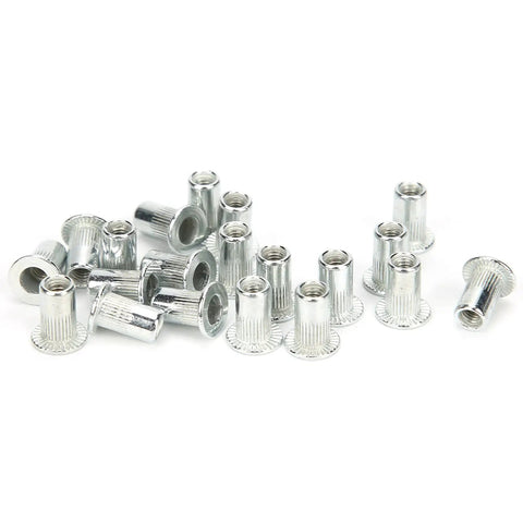100 Piece Rivet Nuts Kit M3x20 Hollow Thread Inserts Aluminum Alloy Fasteners Hardware For Quick Beefy Riveting In Auto Body Metalworking DIY Projects And Industrial Applications, assorted rivet nuts
