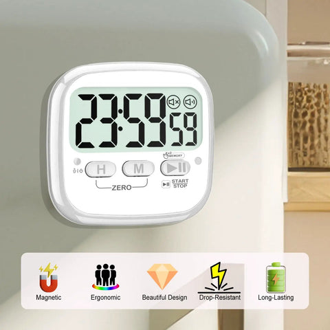 2-Pack Magnetic Kitchen Timers Digital Countdown Stopwatch For Cooking Classroom Office Gym And Kids Activities