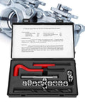 Thread Repair Kit M11x1.25 Metric Female Thread Repair Tool Set with spiral drill, tap wrench, and 12 inserts in case