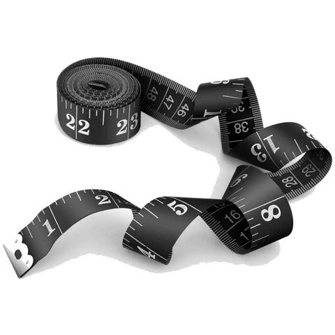 Go To Ultra Long 120 Inch Soft Fabric Measuring Tape Two Pack Black For Sewing And Tailoring Dual Scale 120 Inch And 300 Cm Easy Read Marks flexible cloth ruler rolled open on white background