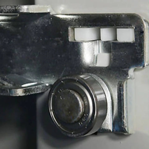 Close-up of the latch mechanism on Hella Compact Metal Tool Chest Featuring A Knockout Lock And Heavy Duty Steel Frame.