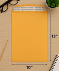 10x13 Kraft Catalog Envelopes Self Seal Adhesive Strip 28 Lb Paper 500 Pack with desk accessories