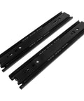 Two Pack Heavy Duty Stainless Steel Drawer Slides With Vibration Reduction, Silent Ball Bearing Runners, Black Finish
