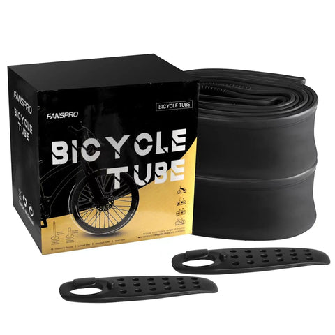 Beefed Up Heavy Duty 20 Inch Bike Inner Tubes 20x2.125 To 20x2.40 Two Pack With Tire Levers And 32mm Schrader Valve box and accessories