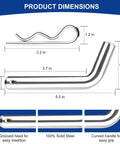 Easy Clip and Go Heavy Duty Trailer Hitch Pin and Clip With Grooved Head, 5/8 Inch Diameter, dimensions and features.