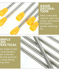 Stainless Steel Garden Sprayer Extension Rod 17.7 Inch Replacement Wand with yellow connectors, simple and practical design.