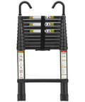All Around Workhorse Extendable Aluminum Ladder 10.5 Ft With 330 Lb Load, shown folded with secure straps and hooks