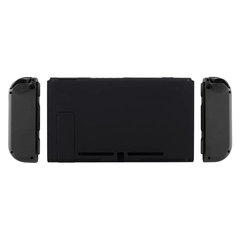 Soft Touch Black Console Back Plate Replacement For Nintendo Switch With Kickstand Easy Install Durable DIY Shell Case