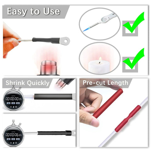 Marine Grade Heat Shrink Tubing Kit With Adhesive Lined Waterproof 280 Piece Assortment showing easy use and quick shrink.