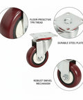 Built Tough Swivel Plate Caster With 2.5 Inch Tpr Wheel And 4X4 Inch Steel Mounting Base for garage carts, featuring durable steel plate and TPR tread.