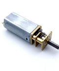 Versatile DC Gear Motor Engine With Durable Metal Construction For 3V 6V 12V Systems; metal body with gear and shaft detail.