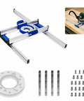Pro Grade 50 Inch Benchtop Board Slab Flattening Jig With Adjustable Router Sled display and components