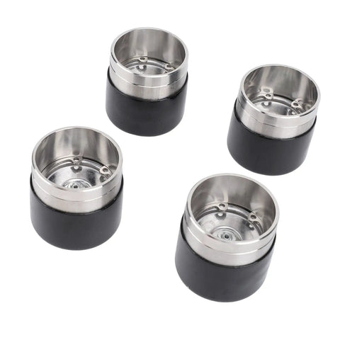 Four Boat Trailer Bearing Protector Caps with Dust Cover, Stainless Steel, for 1.980 inch Diameter Wheel Bearings, Dual Seal