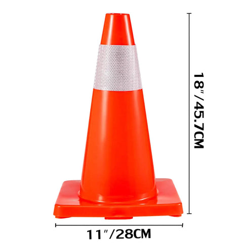 20 Pack 18 Inch Orange Traffic Cones With Reflective Collars And Durable PVC Base Perfect For Construction Sites Road Work Parking Hazards At Home Weather Resistant