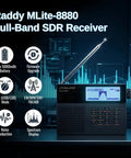 Beast Full Band SDR Receiver With 2.3 Inch Real Time Spectrum And Waterfall Display featuring SSB LSB USB CW modes, shown turned on.