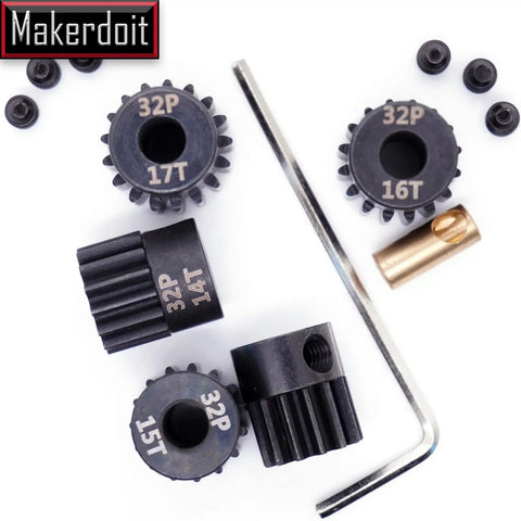 32P 5mm Pinion Gear Set For RC Cars With Hex Key 13T 14T 15T 16T 17T Durable Metal Construction