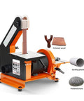 Compact Desktop Electric Grinder With Belt And Disc Sander For Woodworking. Detailed view of 350W multi tool for sanding projects.